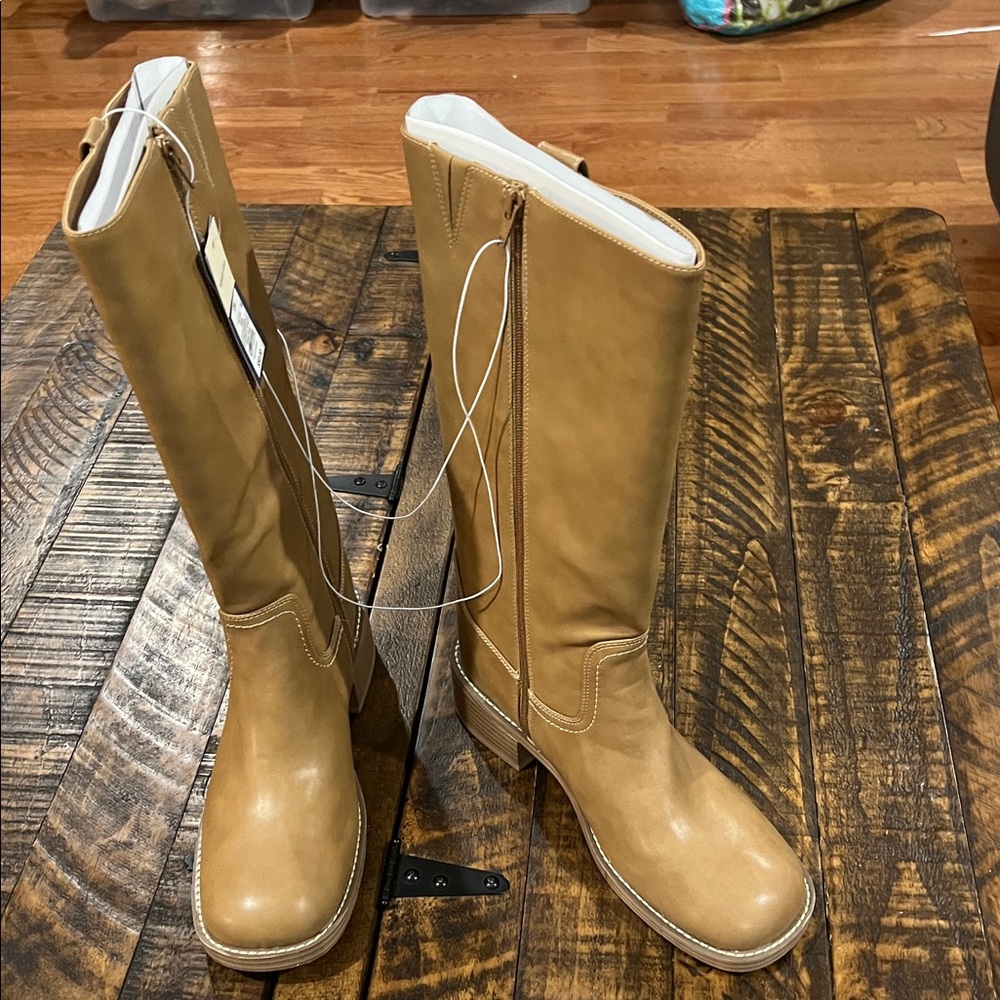 Tan Mid-Calf Boots - Picture 6 of 9